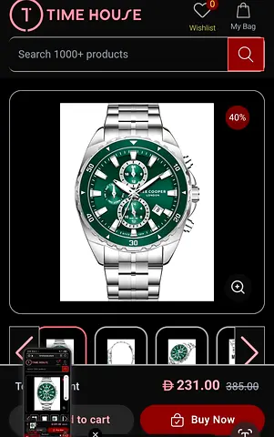 Lee Cooper Mens stainless steel chronograph watch with blue dial