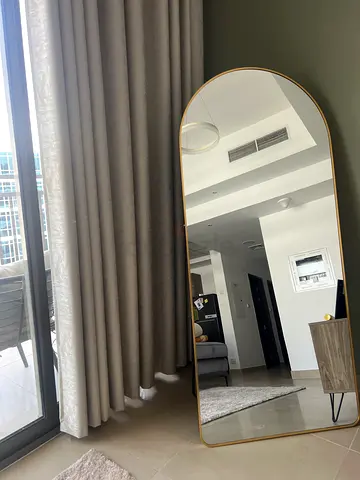 Large Gold Full-Length Arch Floor Mirror