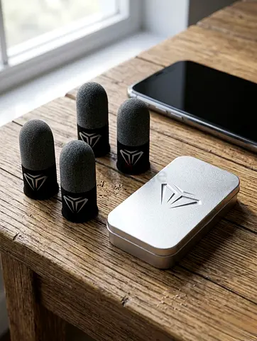 Brand New Premium WAOKN Mobile Gaming Finger Sleeves (4 Pcs) with Metal Storage Case