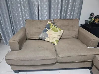 3+2+1 seater beige color fabric cosy sofa