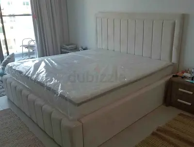 Brand New Upholstered King Bed Frame with New Mattress