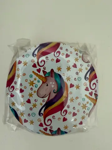 Unicorn Mini Hearts and Stars on White Design Trinket Tin BRAND NEW