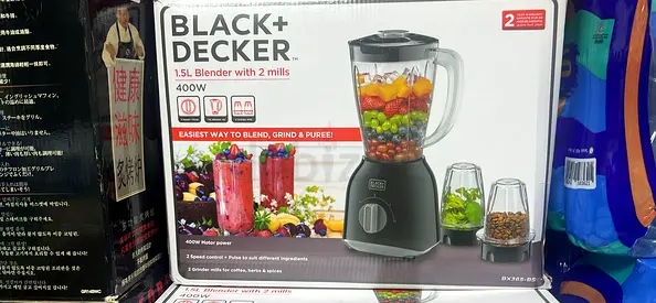 Black+Decker 1.5L 400W Blender with 2 Mills - Good Condition