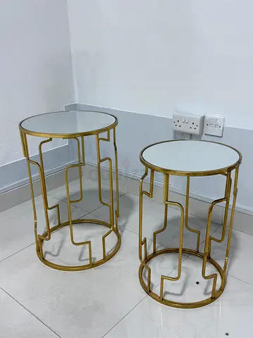 Set of 2 Gold Side Tables