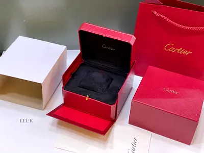 Cartier watch box and original packaging (red box, pouch, papers)