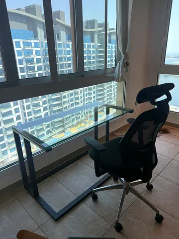 Glass Crate and Barrel desk with Chair