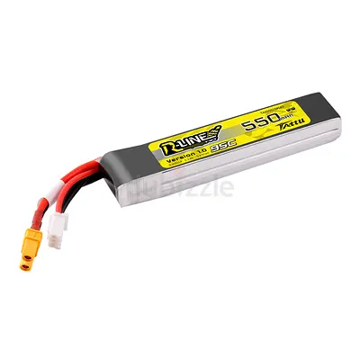 Tattu R-Line 550mAh 7.4V 2S1P 95C Lipo Battery Long-Pack