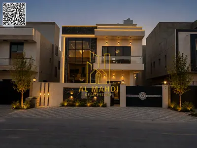 فيلا مودرن طابقين وروف شامل رسوم التسجيل والمياه والكهرباء والمكيفات قريبه من كل الخدمات