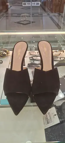 Gianvito Rossi Black Suede Pointed Toe Mules