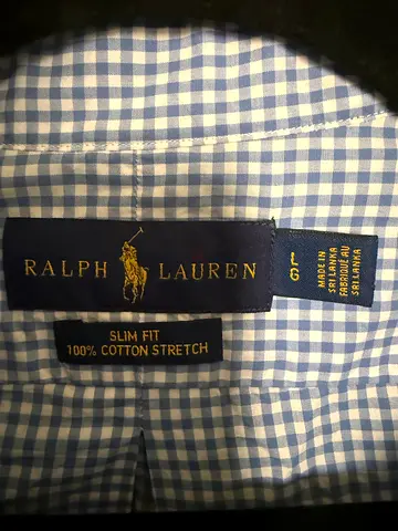 Authentic Ralph Lauren Slim Fit Cotton Stretch Check Shirt - Size L brand new and not used at all