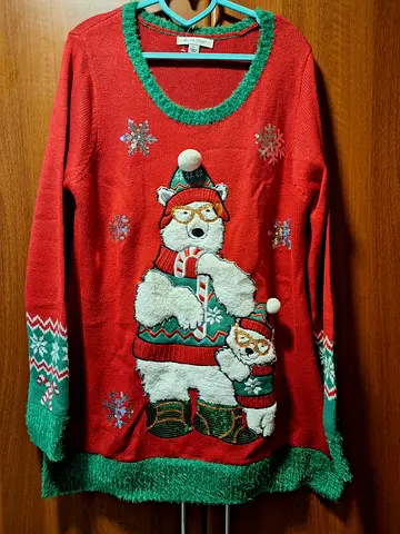 Polar bears Christmas dress/sweater XL