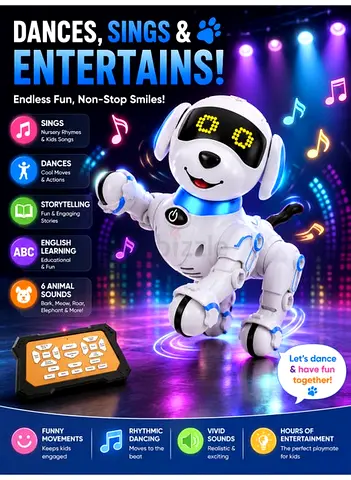 Smart Interactive Robot Dog Toy for Kids – Remote Control Dancing Robot (CASH ON DELIVERY ALL UAE)