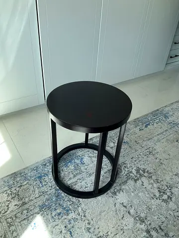 Round Black Side Table / Accent Stool - Good Condition