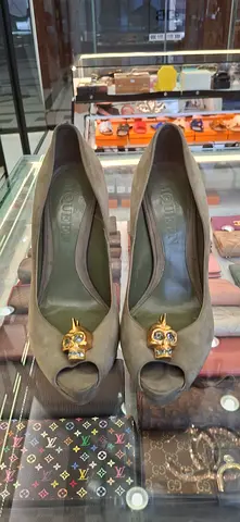 Alexander McQueen Skull Peep Toe Pumps