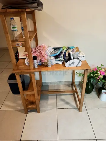 Solid Wood Console Table / Entryway Shelf - Natural Finish