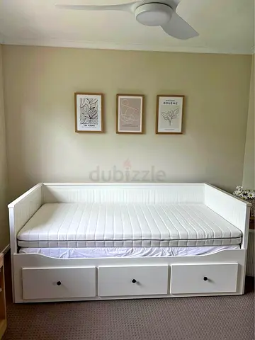 Ikea White Hemnes Daybed with Ikea Mattress