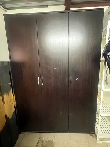 Dark Wood 3-Door Wardrobe