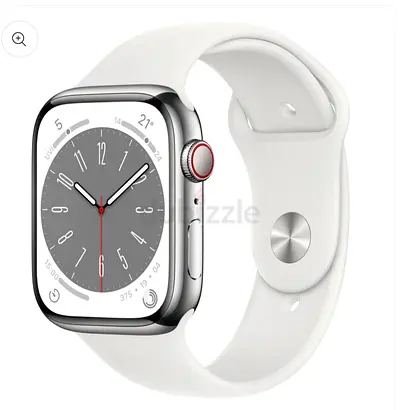 Apple Watch Series 8 45mm Sil SS White Sp Band CEL
