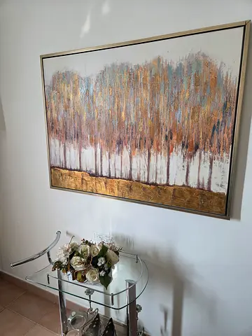Framed Landscape Painting of Birch Trees - Gold Frame