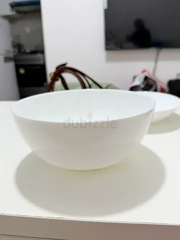 Set of 2 plain white ceramic bowls - gently used
