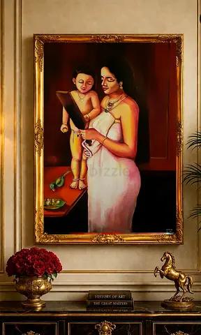 Ravi varma painting recreation - oil painting