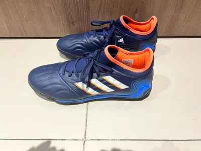 Adidas Kids Football Boots, Size Around UK 8.5 (Navy/Orange)
