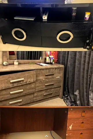 Set of 2 TV Console and 6-Drawer Dresser - Used, Good Condition