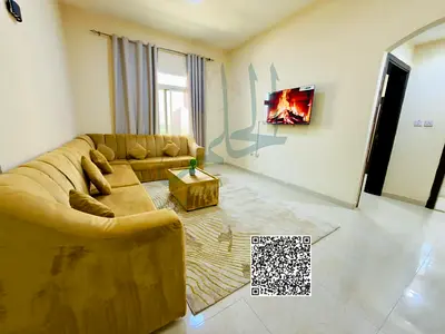 فرصة مميزة للسكن في قلب الراشدية 3 – عجمان شقة غرفة وصالة مفروشة بالكامل بتشطيبات مريحة وفرش نظيف، في موقع استراتيجي خلف اتحاد سنتر.