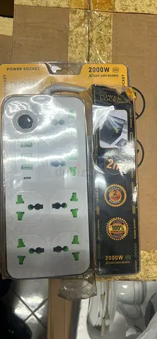 Power socket 2000W surge protector power strip with multiple outlets (new in pack)