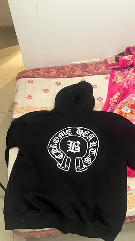 Black Chrome Hearts-style Hoodie, Size 3xl feels smaller
