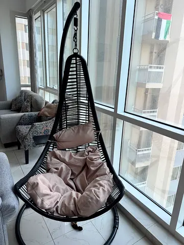 Hanging Egg/Rattan Swing Chair with Cushions - Good Condition