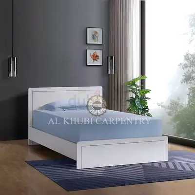 Simple White Single Bed Frame - Modern Wooden Bed (Good Condition)