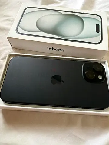 iPhone 15 (Black) with Box - Good Condition