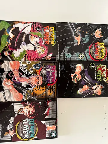 Demon Slayer manga volumes 12, 13, 14, 15 and 20
