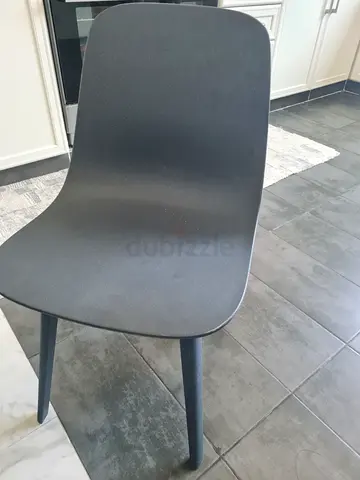 Set of modern ikea /grey dining chairs —