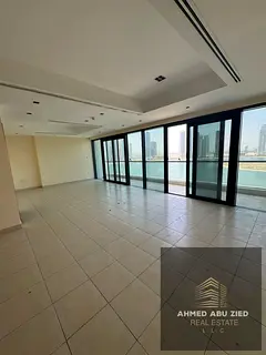 3 bedrooms, a living room, and a maid's room for annual rent in Al Mamzar area. Includes free ai