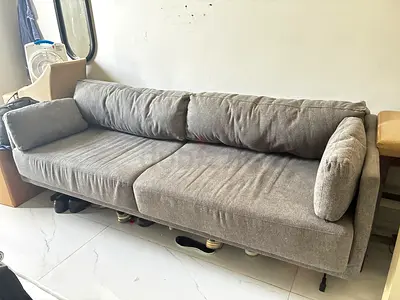3-seater grey fabric sofa - good condition