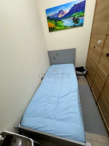 Single Bed Frame with Headboard and Mattress (Good Condition)
