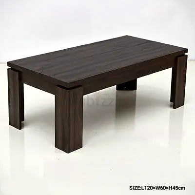 Solid Wood Coffee Table - Dark Brown, 120x60x45 cm