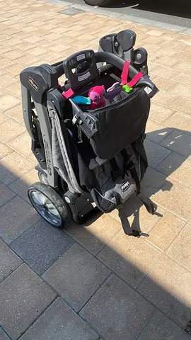 Lightly used Chicco Bravo foldable stroller - compact and smooth ride