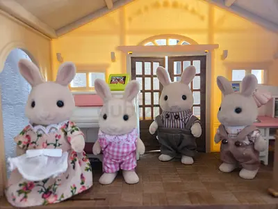 Sylvanian Families Milk Rabbit Family