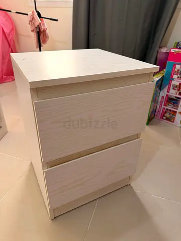 Set of 3 PAN HOME Malmo Bedside Tables / Nightstands (White Wood Grain)