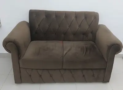 3+2+1 seater brown upholstered sofa in good condition