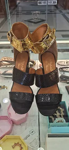 Paul Warmer Snake Skin Pattern Heeled Sandals