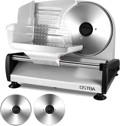 OSTBA Meat Slicer 200W Electric Deli Food Slicer with 2 Removable 7.5 Stainless Steel Blade
