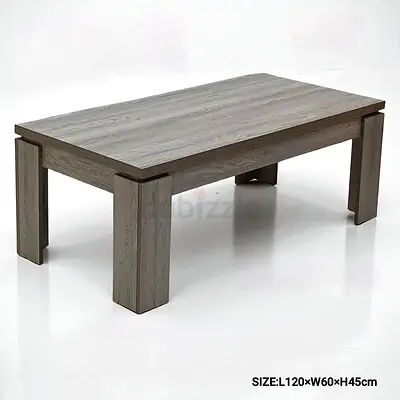 Solid Wood Look Coffee Table - 120 x 60 x 45 cm