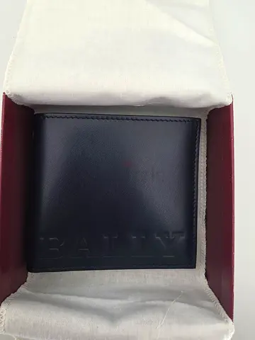 Black BALLY leather bi-fold wallet in original box