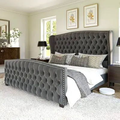 Brand New Luxury Super King Size Bed 200x200 - Fully Customizable Bedframe - UAE Sharjah Manufacture