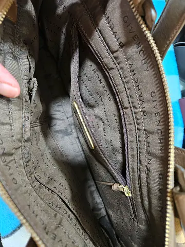 Givenchy brown leather handbag (interior shown) - preowned
