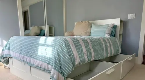 IKEA bed with mattress / queen size